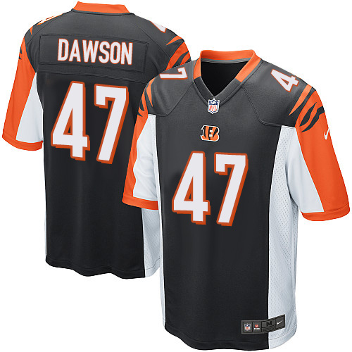 Men's Game Paul Dawson Nike Jersey Black Home - #47 NFL Cincinnati Bengals